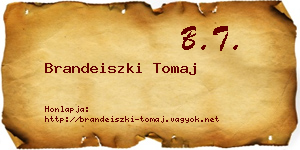 Brandeiszki Tomaj névjegykártya